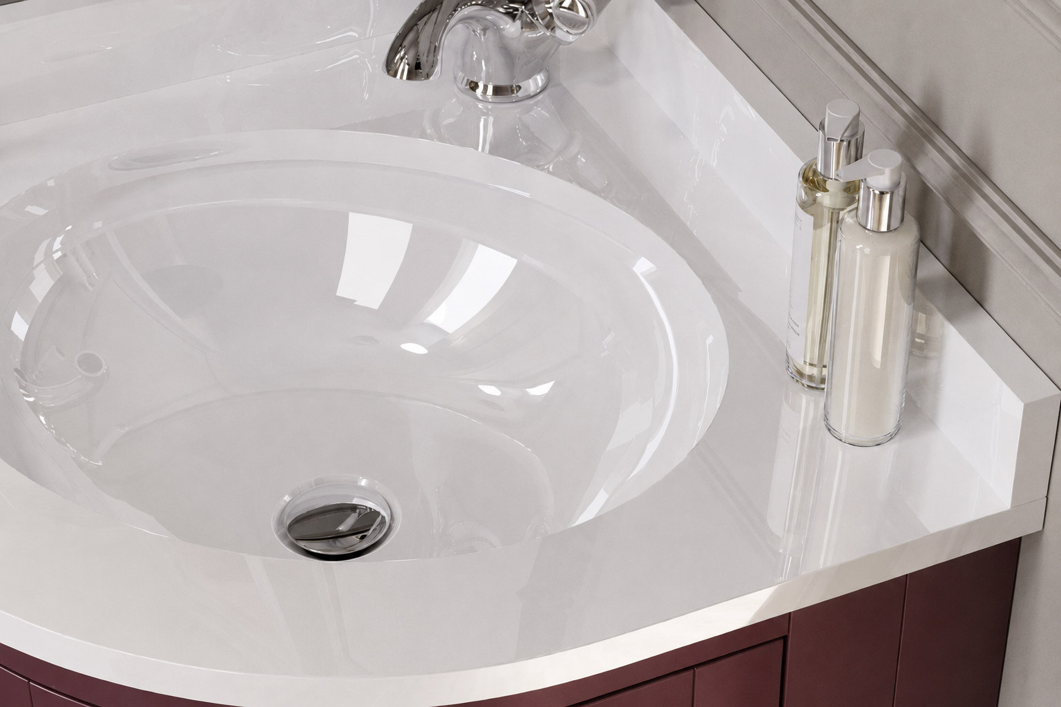 Vanity Unit with White Quartz Worktop